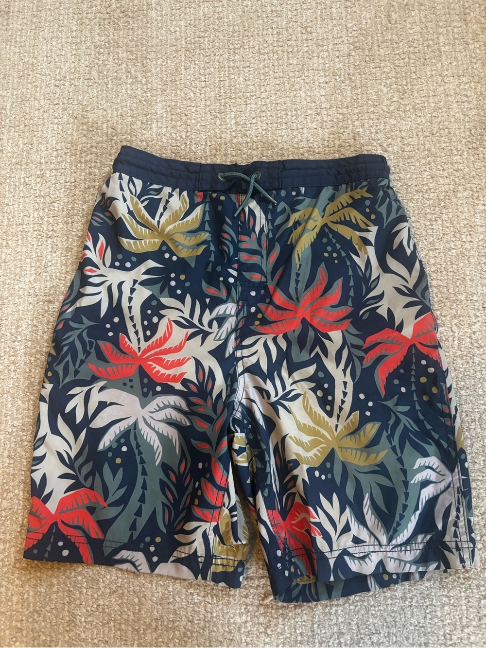 Old Navy Boys XXL 18 Tropical Palm Print Swim Trunks Board Shorts Beach Vacation - Picture 1 of 6